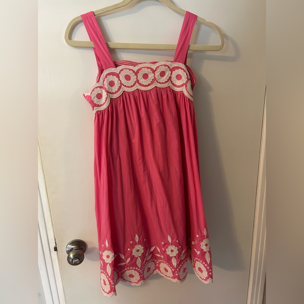 Mini Boden Pink Embroidered Dress